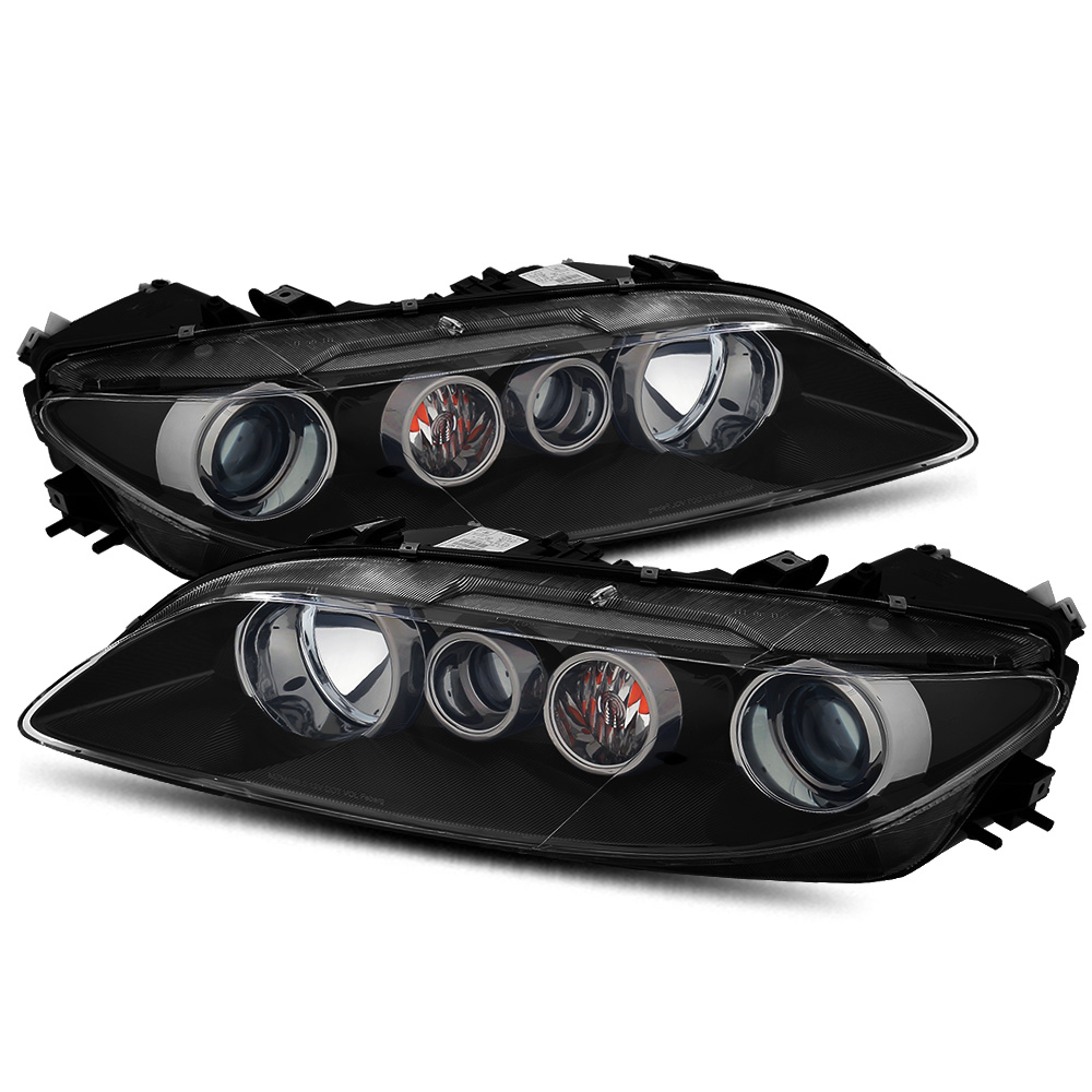 For 2006 2007 2008 Mazda 6 Black Projector Headlights  