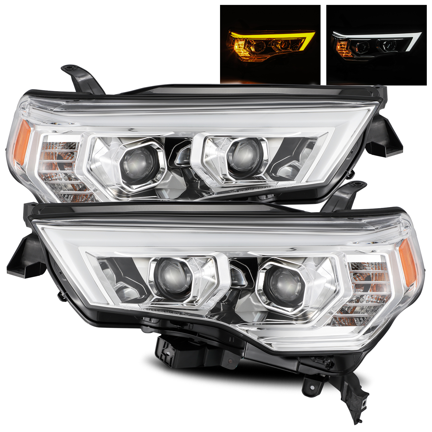 For 20142020 Toyota 4Runner LED Tube Chrome Projector Headlights Lamps