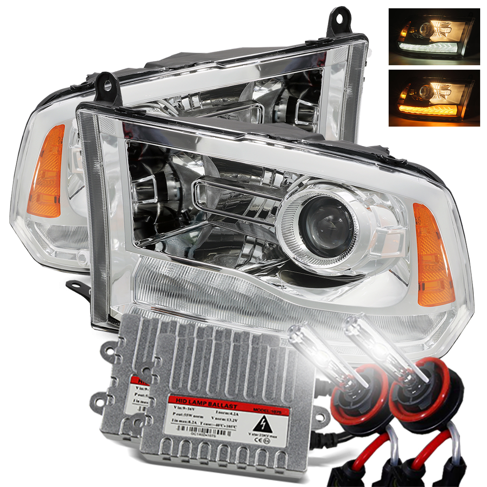 6000K HID/For 20132018 Ram 1500/2500/3500 Chrome Factory Projector Headlights eBay