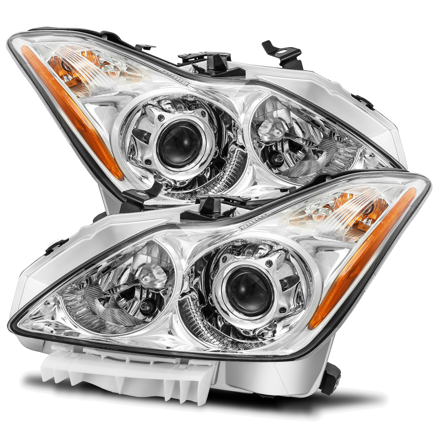 For 2008-2015 Infiniti G37/Q60 Chrome Projector Headlights LH/RH Replacement Set
