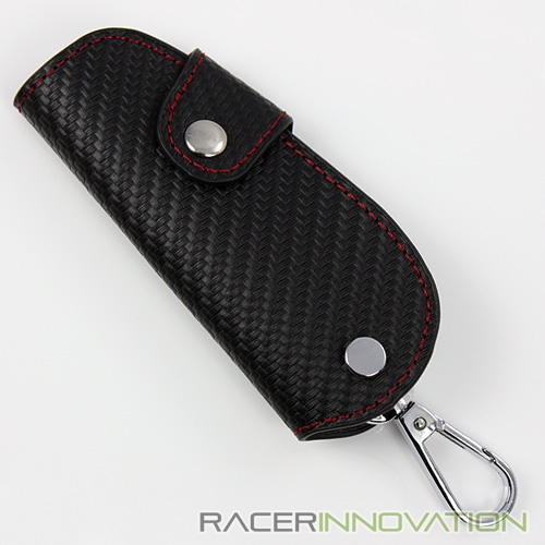 Car Remote Smart Key Chain Fob Case Holder Cover Red Stitch/Carbon Fiber Style