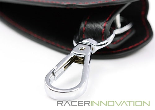 *For Honda Keys* Red Stitch/PVC Leather Remote Smart Key Chain Fob Case Holder - Picture 7 of 8