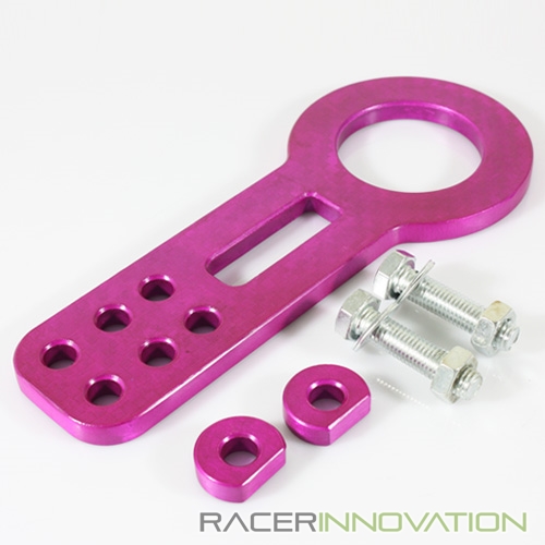 Billet Aluminum FRONT Towing Hook Kit JDM Anodized Purple Racing Bumper Tow Set