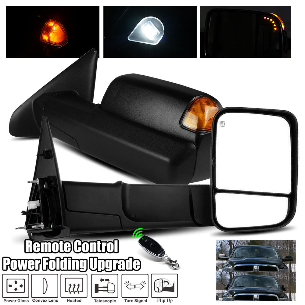 02-08 Ram 1500/2500/3500 Remote Control Power Folded Towing Mirrors/Amber Signal